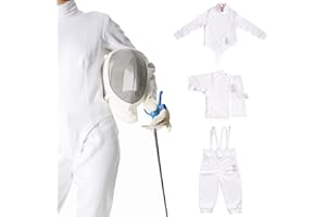 LEONARK Pantalon d'escrime Veste Gilet Gilet Set pour Fleuret Epée Sabre - Costume Uniforme d'Escrime - Vêtements Professionnels pour Enfant et Adulte Escrimeur