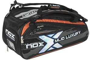 NOX Luxury Silver Padel Racket Bag, Black and Silver, 60 x 27 x 30 cm
