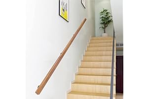 KEPMOGOH Pasamanos De Escalera De Madera De 50-600 Cm, Apoyabrazos De Seguridad Para Personas Mayores Montados En La Pared, Parapeto Para Pasillos, Barandillas Para Terrazas De Lofts (C, 80cm)