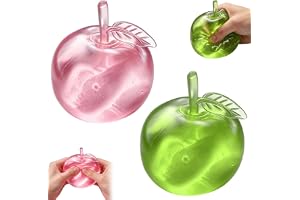 Fruit Squishy,Apples Squishy Shaped Stress Balls,Slow Rebound Clear Fruit Squeeze Fidget Toy Anxiety Relief Soft Stress Ball Pinch Sensory Toy(Random)