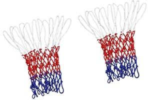 huaruoshui 2 Pcs Heavy Duty White Basketball Hoop Net 12 Loop Standard Indoor or Outdoor Nylon Braided Duty Net Strong and Durable Replacement Basketball Net Accessories