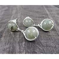 Ohrringe - Pair - Edelstein Labradorit - versilbert