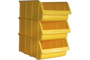 HÜNERSDORFF FÜR BAUPROFI 3 Profi Lager-Sichtboxen PP Größe 5 in der Farbe Gelb