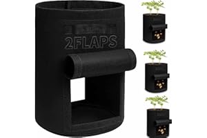 SYITCUN 60L Sac de Culture de Pommes de Terre avec 2 fenêtres,4 Pièces Sac Pomme de Terre,15 Gallons Sacs de Plantation de avec Robuste PoignéE,Sac de Plantation Jardin Sac de Legumes pour Tomates