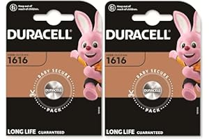2X Duracell 1616 Lithium (2 Blister Packs of 1 Battery) 2 Batteries