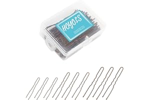 HOYOLS Lot de 150 épingles à cheveux en forme de U de tailles assorties, pinces à chignon en métal avec pointes sphériques pour femmes et filles, lot de 150 (marron)