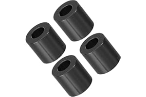 Unifizz Lot de 4 entretoises rondes M8 en aluminium noir - Tubes d'entretoise métalliques 8,2 mm x 16 mm x 16 mm (DI x DE x L) - Entretoises en aluminium non filetées pour assemblages de vis-boulons