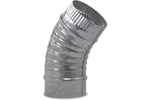CAEXVEN Codo Rizado para chimeneas en Acero Galvanizado - Ángulo 45º - Serie lisa - 110 mm