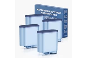 Mutital Pack de 4 filtres à eau pour cafetière compatible avec Philips AquaClean, filtre pour machine à expresso 3200, adapté aux cafetières automatiques, filtre anti-calcaire dédié (CA6903)