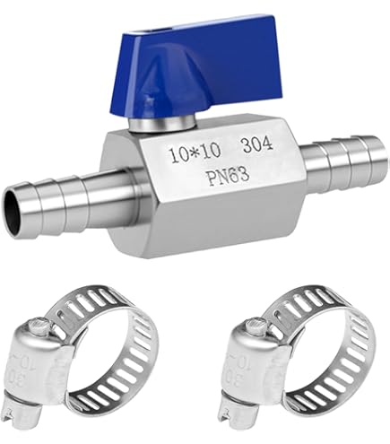 4 Stuks 8mm 2 Way Straight Barb Afgesloten Kogelkraan, kogelventiel van messing met weerhaak, kogelkraan, afsluitventiel met 8 klemmen voor luchtgas, brandstofleiding, afsluiting (8mm 4 Stuks 8mm 2 Way Straight Barb Afgesloten Kogelkraan, kogelventiel van messing met weerhaak, kogelkraan, afsluitventiel met 8 klemmen voor luchtgas, brandstofleiding, afsluiting (8mm