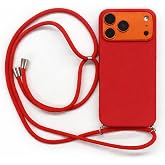 Coverzone iPhone 17 Pro Max ile Uyumlu &Ouml;zel &Uuml;retim Ayarlanabilir İpli Boyun Askılı Silikon Kılıf Kadife İ&ccedil; Yapılı Viper Boyun
