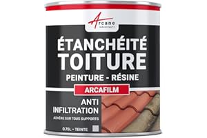 Étanchéité Toiture : Peinture résine d'étanchéité ARCAFILM pour Toit et Tuile 0.75 L - Gris - ARCANE INDUSTRIES
