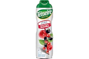 ‎TEISSEIRE Teisseire Zuckerfrei, Sirup Grenadine für Erfrischungsgetränke, Cocktails, Flasche 60 cl