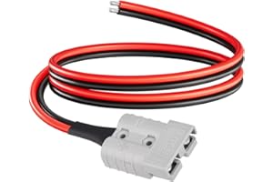 ELFCULB Anderson SB50 - Cable conector Anderson de 50 amperios, 10 AWG, conector rápido para sistemas de energía solar y eólica, conexiones de batería, carretillas elevadoras