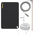 Copper Grounding Rod with 40ft Female Ground Cord, Portable Ground Rod Kit,Great for Grounded Earth Connected Products (Grounding Rod Kit with 24 * 16” Grounding Mat)