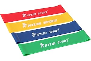 KYLIN SPORT Set of 4 Levels Resistance Loop Bands Mini Resistance Bands Workout Fitness Stretching Physical Therapy Equipment for Yoga Pilates Crossfit