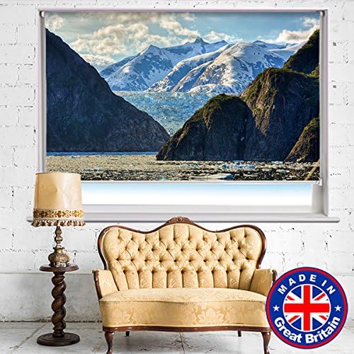 ICE MOUNTAIN SNOW LANDSCAPE Printed Picture Blackout Photo Roller Blind - Custom Made Printed Window Blind