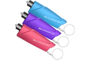 Window Breaker Seatbelt Cutter, 3-in-1 Mini Glass Breaker, 3 Pack Car Escape Tool for Land and Underwater, Keychain Car Emergency Tool by ZITSMS(Pink/Sky Blue/Purple