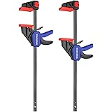 WORKPRO 12-Inch/300mm Ratchet Bar Clamp Set, 17-Inch/440mm Spreader, Quick Release and One-Handed Clamp, Ideal for Woodworkin