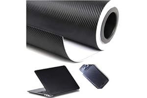 Xinlie 3D Fibre de Carbone Autocollant Adhésif Autocollant Voiture DIY Covering Décoration Stickers 1.52m x 0.3m pour Voiture, Ordinateur, Coque de Smartphone, Moto, Véhicule-Noir