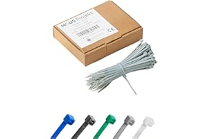 Haus Projekt Pack de 100 Bridas de Plástico Gris Premium Fuertes Industrial, 100mm x 2.5mm, Bridas de Plástico para Cables Multifunción para Uso Interior y Exterior, Gestión de Cables, Cableado