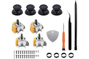 CEYKVO Te drążki z efektem hali są kompatybilne z kontrolerami PS5 i dokładnie zastępują uszkodzone lub zużyte joysticki. Idealne do precyzyjnej kontroli i lepszych wrażeń z gry.