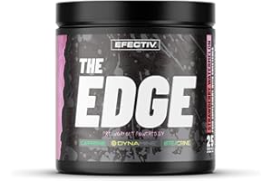 Efectiv Nutrition The Edge Pre Workout 300g | Beta Alanine | Caffeine | Dynamine | Teacrine | Helps Provide Fast Clean Energy and Focus | 25 Servings (Strawberry Watermelon)