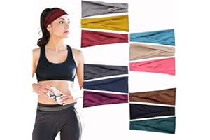 ‎BETTERJONNY 12 Farben Stirnband Damen Sport, Basicon Elastisch Baumwolle Breit Haarreifen Haarband Damen Atmungsaktives Schweißband für Sport Laufen Yoga Fahrrad Fitness