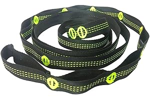 LuukUP Hammock Straps-11 Feet Hammock Tree Hanging Straps-10 Point Safety Daisy Chain Design Adjustable Suspension Sling-for Hammock Aerial Yoga Outdoor Activities (B)