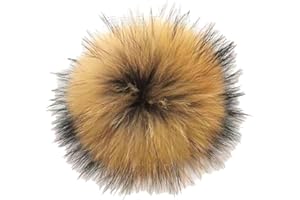 BrightGlow Pompones de Piel Sintética Suaves Para Manualidades, Pelo Natural, Grandes y Esponjosos - Para Gorras, Bolsos y Accesorios