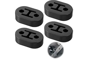 LUEDEN 4 PCS Exhaust Rubber Mount 73mm 2 Holes 12mm Exhaust Hanger Universal Muffler Hangers Heavy Duty Exhausts Hangerty Car Insulator Shock Absorbent Replacement for Truck Van Protecting Car Exhaust System