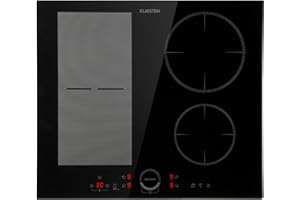 Klarstein Induktionskochfeld, Glaskeramik Kochfeld, mit 4 Platten, Einbau- mit Touch-Display, Digitalanzeige und Timer-Funkti