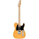 Squier by Fender Stratocaster Electric Guitar Beginners Butterscotch | Beginner Electric Guitar, Easy to Play Neck, Free Virt