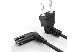 ANCABLE Câble d'alimentation 3m Noir EU Euro 2 Fiche Plug à Angle Droit C7 Figure 8 Cordon pour Samsung Philips Toshiba LG Sony Sharp Panasonic LED Flat TV Sky Box, Sky Plus + HD Box