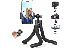 Kuptone Handy Stativ, Tripod für Kamera und jedes Smartphone Stativ Ständer Oktopus Halterung (Stativ mit Bluetooth-Fernbedienung)