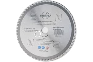 LEPIK Lama per sega circolare da 185 mm, per legno, 185 x 20 mm, 60 denti