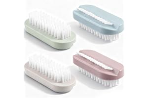 4 stycken dubbelsidiga nagelborstar, handborstar med rengöring | Ragbar plast handtvättborste nagelborste handborste nagelborste för händer och naglar