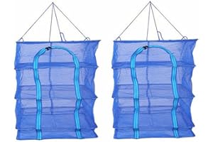 LVYXON Trockennetz, Trockenkörbe, 3 Schichten, zum Trocknen von Fischnetz, zum Aufhängen von Gemüse, Fischgerichten, Trockneraufhänger, Hängepflanzentrockner, Netz, Trockennetz, (40 x 40 x 65 cm)