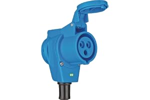 Brennenstuhl CEE vinkelkoppling 230V/16A camping (IP44 för utomhus, 1x Schuko uttag 230V/16A, 1x CEE 230V/16A, 3-polig, för husvagnar och husbilar)