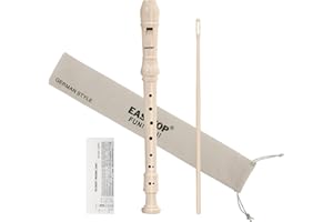 EAST TOP 8 Loch Kunststoff Sopranblockflöte für Kinder Anfänger, 8 Loch Deutsch Griffflöte Blockflöte Instrument 3-teilig mit Reinigungsset, Baumwolltasche, Grifftabelle, bunte Schachtel (Elfenbein)
