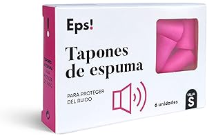 EPS! DEITERS Tapones de Oídos Espuma 6 Unidades, Talla S, Tapones Reutilizables y Moldeables, Protege del Ruido, para Dormir Bien, Cancelación de Ruido, Tapones Oído contra Ruidos Fuertes
