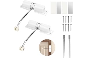 NVIYAM 2 Pièces Ferme Portes Automatiques Réglables Sans Perçage - Réglable Ferme Porte à Ressort avec Plaque de Montage et vis - Groom Fermeture Porte pour Porte de Chambre, de Jardin, Porte en Verre