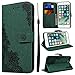 Produktbild SMART LEGEND Lederhülle für iPhone7 Plus Ledertasche Hülle Drucken Weinstock Blume Muster Schutzhülle Premium PU Leder mit Handschlaufe Flip Case Protective Cover Innere Weiche Silikon Bookcase Handy Tasche Schale mit Kartenfächer Magnetverschluß Standfunktion Etui - Grün