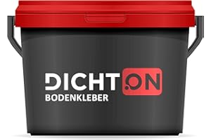 Bodenkleber 10kg - Dispersionskleber, Bodenbelagskleber, Universalkleber - Wand- und Bodenbelag Kleber für Teppich, Parkett, PVC, Vinyl mit hoher Klebkraft & kurzer Ablüftzeit © DICHTON D.80W