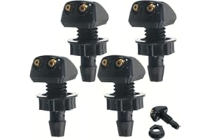 Ryaupy 4PCS Universal Auto Frontscheibenwischer Waschdüsen - Frontscheibenwaschpumpe - Schwarz Kunststoff Spritzdüse Kompatibel mit Den Meisten Automodellen