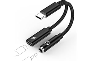 GiGreen USB C auf Klinke Adapter und Laden, 2 in 1 Typ C auf 3,5mm Klinke Kopfhörer Adapter, USB C zu Schnellladung Aux Audio für Samsung Galaxy S25 S24 S23 A55 A35 A16, iPhone 16 Pro, Google