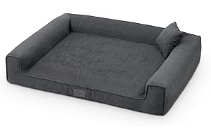 EXCLUSIVE BED exclusiveBED legowisko dla dużego psa Sofi | Elegancka kanapa dla psa z antypoślizgowym spodem | Ściągany pokrowiec | Miękka poduszka | Zmywalna tkanina (XXL,Grafit)