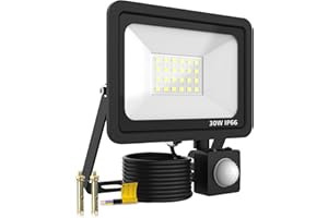 KALAHOL 30W Security Lights Outdoor Motion Sensor 3200LM, PIR Security Light, IP66 Waterproof Motion Sensor Lights, 6500K Motion Sensor Flood Light for Garden,Backyard,Garage,Doorways (Cold White)