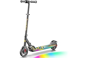 ‎FANTTIKRIDE FanttikRide C9 Pro Elektroroller für Kinder 8-12 Jahren, Bunte Regenbogenlichter, 8/12/16 km/h, 8KM Reichweite, LED-Anzeige, Höhenverstellbar, Faltbar, für Jungen und Mädchen