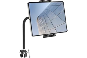 Cenawin Laufband Tablet Halterung Schwanenhals, Flexible Heimtrainer Tablet Halter Ständer Lang Arm Innen Fahrrad Lenker Tablet Halterung für iPad Pro iPad Air iPad mini, 4,7-12,9" Tablet Handys